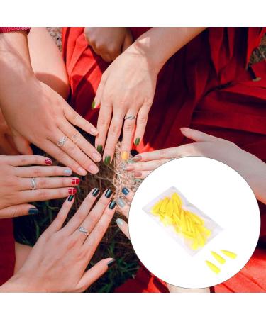 dijiusidy 1 Set Press on Nails Almond Fingernails Stick Solid Color Full Cover Art Decals Salon Supplies DIY Decorations No.8 yellow - Buy Online on GoSupps.com