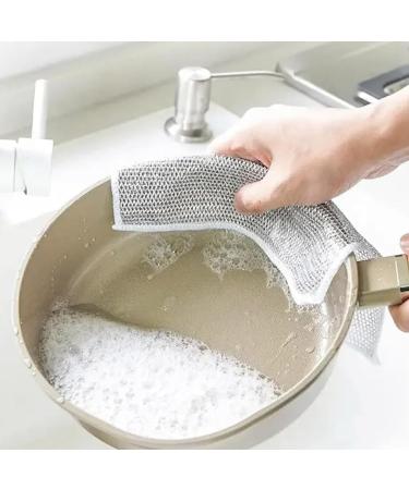 Graceiful - Double Stainless Steel Scrubber Ancienflow Scrubber Multipurpose Wire Miracle Cleaning Cloths Non Scratch Scrubbing Pads Resuable Dishwashing Rags (10pcs) - Buy Online on GoSupps.com