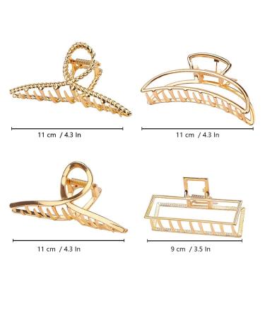 Kisem Large Hair Clips for Women - 4 Pack 11cm Non-Slip Metal Hair Clips Fashionable Hair Accessories for Women & Girls - Buy Online on GoSupps.com