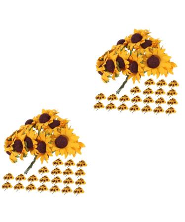 STOBAZA 2pcs 2 Sunflower Paper Wedding Bouquet Ramo De Flores Artificiales Fake DIY Ornament Box
