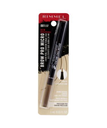 Rimmel London Brow Pro Micro Precison Pen - 001 Blonde Eyebrow Pencil Women 0.03 oz