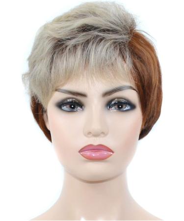 Shop CAIHUASHOPING Short Gradient Pony Wig - Stylish White & Brown 4-Inch Hair Wig for Women - Buy Online on GoSupps.com