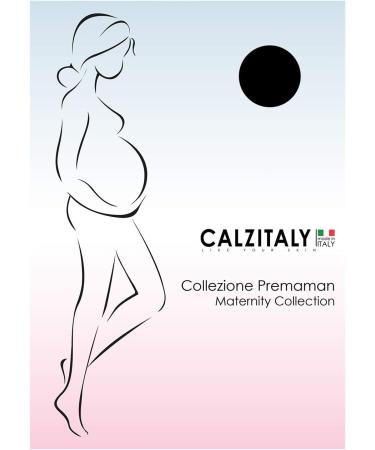 Calzitaly Maternity Footless Tights Black 100 DEN | Made in Italy | Pregnancy Leggings | Size Small - Buy Online on GoSupps.com