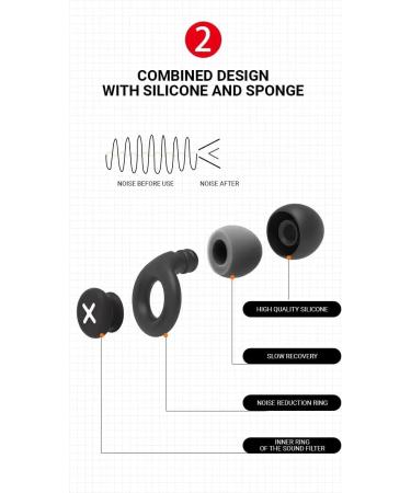 Silicone Ear Plugs for Sleeping and Noise Reduction - Reusable, Super Soft Grey Earplugs for Concerts, Work, and Travel - Buy Online on GoSupps.com