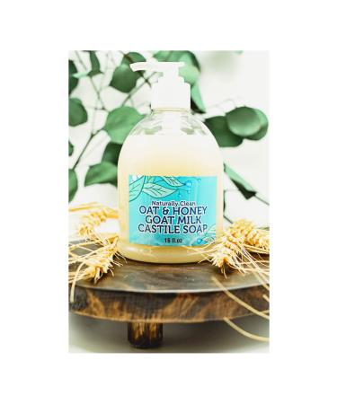 Oatmeal Honey & Goat Milk Castile Liquid Soap - Non-GMO Made in USA for Face Hand & Body Wash - 16 oz for All Skin Types Dry & Sensitive Skin - Buy Online on GoSupps.com
