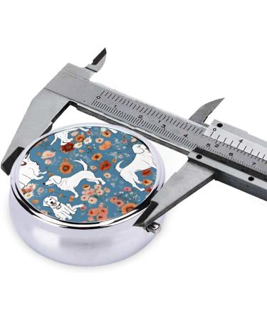 Sweet Basset Hound Florals Round Pill Box | 3 Compartment Mini Portable Travel Organizer | Decorative Pocket Purse Medicine & Vitamin Holder - Buy Online on GoSupps.com