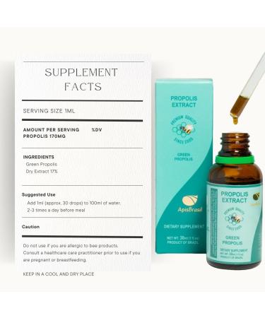 ApisBrasil - Brazilian Green Bee Propolis Liquid Extract (30ml) - Natural Immune Support - Antioxidant - Pack of 1 - Buy Online on GoSupps.com