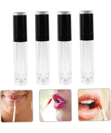 SOLUSTRE 4 pi ces Flacons Vides pour Gloss L vres R utilisables Tubes Transparents Pratiques pour Maquillage Rechargeables et Portables avec Bouchons Noirs - Buy Online on GoSupps.com