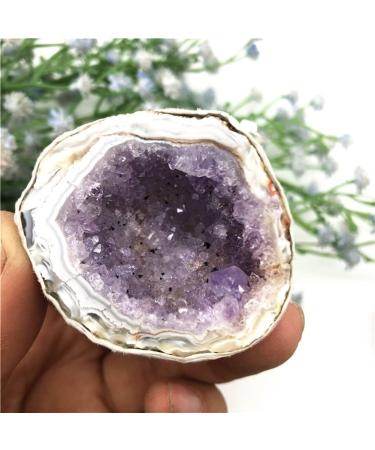 Beautiful 1 Pack Natural Crystal Colored Agate Geode Cut Crystal Cluster Stones Full of Texture - Buy Online on GoSupps.com