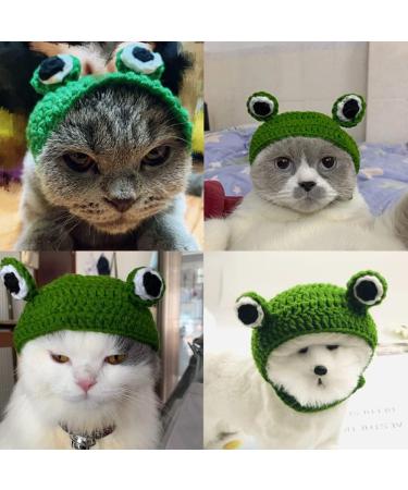 1Pcs Pet Funny Hat Cute Cat Hat Cartoon Dog Hat Adorable Frog Shape Pet Cap Pet Hair Band Hat Weaving Pet Grooming Supplies for Kitten Puppies  - Buy Online on GoSupps.com