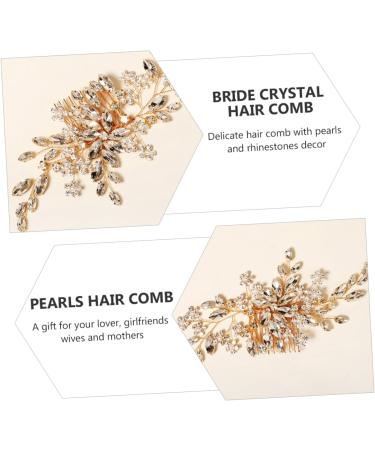 Angoily Flower Comb Wedding Rhinestones Crystal Wedding Hair Rhinestones Hair Comb Bridal Pearl Hairpin Bridesmaid Crystal Hair Comb Bride Hair Clip Zinc Alloy Hair up Dress Miss - Buy Online on GoSupps.com