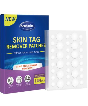 Skin Tag Remover Patches, 144Pcs Safe and Painless Skin Tag Removal, Wart Remover Suitable for Face & Body, Easy to Use