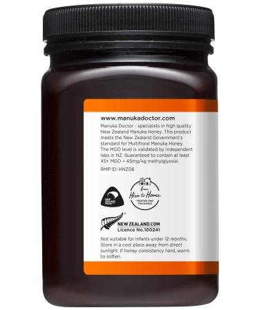 Manuka Doctor Multifloral MGO 45+ Manuka Honey 1.1 lbs (500g) - Premium Natural Health - Buy Online on GoSupps.com