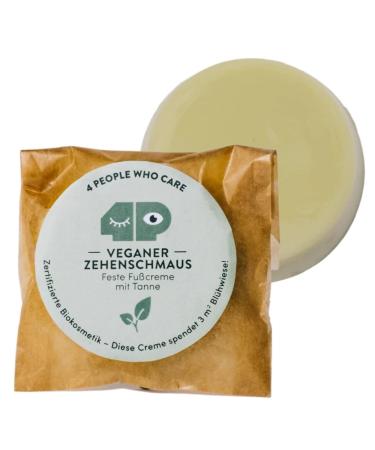 4 people who care 4peoplewhocare Firm Foot Cream - Eco-Friendly Natural Cosmetic Vegan Handkerchief with Shea Butter Fresh Fir Fragrance (30g - Refill)