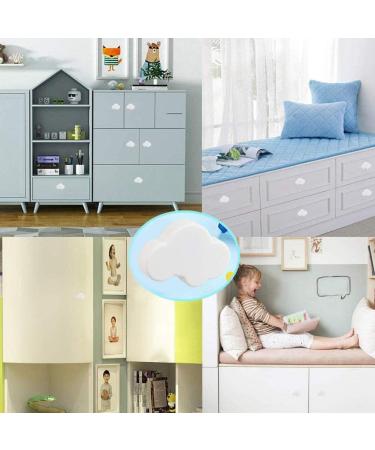 10 Decorative Cartoon Cloud Drawer Handles for Children's Room | White Furniture Knobs | Cloud Shaped Cupboard & Drawer Buttons - Buy Online on GoSupps.com