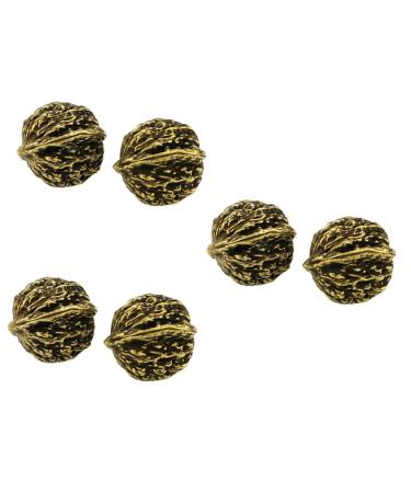 Beavorty 3 pairs copper walnut sports listening simulated walnut model nut decoration foot artificial walnuts in the shell plantar fasciitis massager pure copper handicrafts 3.5x3cmx3pcs goldenx3stk