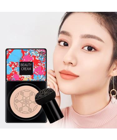 Punifengsi Mushroom Air Cushion BB Cream Concealer - Natural Color, Long-Lasting Makeup Base for Even Skin Tone & Brightening - Buy Online on GoSupps.com