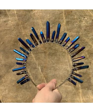 amangul Quartz Headband Natural for Crystal for Head Natural for Matter Rainbow Stone Crown -style for Rhinesto(Silver Line White) - Buy Online on GoSupps.com