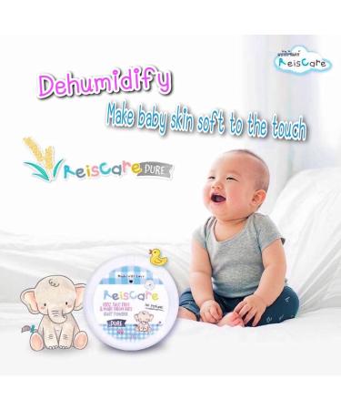 Reiscare 100% Talc-Free Rice Baby Powder 130g with Puff - Gentle & Fragrance-Free for Baby's Smooth Skin - Buy Online on GoSupps.com