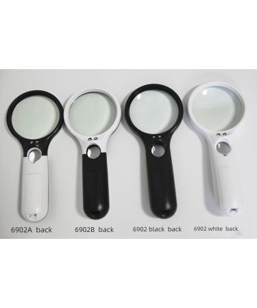 Double Lens with 3 LED Lights Racket Handheld high Power Reading Plastic Magnifying Glass with Lights 6902white free - Buy Online on GoSupps.com