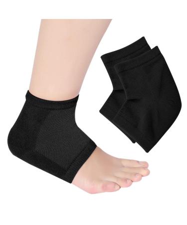 Heel protection heel socks relieve heel spur Plantar fasciitis and foot Pain open toes soft comfy relaxation socks gel compression socks for men & women (black)