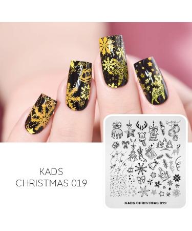 Christmas Nail Art Stamping Plate - Festive Elk, Snowman, Bell, Balloon & Tree Design Tool (CH019) - Buy Online on GoSupps.com
