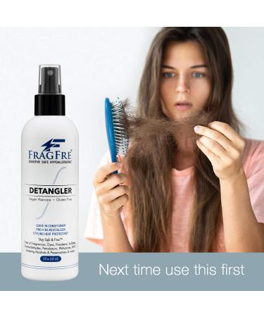 FRAGFRE Detangler 8 oz (2-Pack) - Fragrance-Free & Hypoallergenic Hair Detangler Set - Parabens Free - Leave-in Conditioner for Sensitive Skin - Vegan & Gluten-Free - Styling Heat Protectant - Buy Online on GoSupps.com