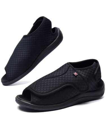 WCXTY Health Shoe Open Toe Breathable Diabetic Slippers Therapy Shoes Arthritis Edema Velcro Fastener for Swollen Feet Seniors (Size : 10.5)