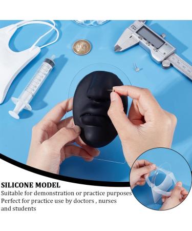 OLYCRAFT Black Silicone Nose Mouth Model - Flexible Rubber Display for Piercing Jewelry Practice & Teaching Instructions - Acrylic Stand Included - Buy Online on GoSupps.com