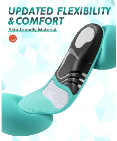 TANSTC Heavy Duty Shoe Inserts for Flat Feet & Plantar Fasciitis - High Arch Support for All-Day Comfort - Men's 8.5-9.5 | Women's 10 - Lake Blue - Buy Online on GoSupps.com