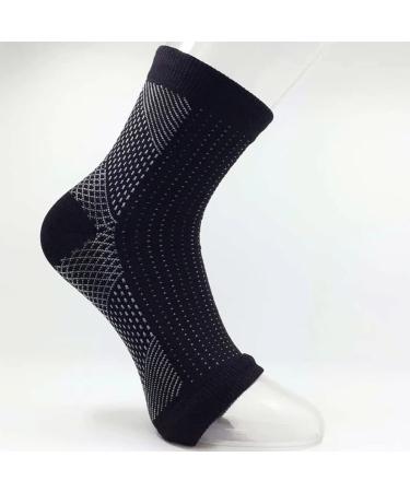 Buy 1 Pair Ankle Elastic Compression Sock Sleeve for Cycling & Running - L/XL Black | Support Brace for Injury Recovery - Buy Online on GoSupps.com