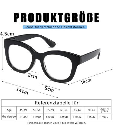 Viseng 3 Pack Retro Oversized Reading Glasses for Women - Blue Light Blocking Spring Hinge 3.0 Diopter Oval Readers - Buy Online on GoSupps.com