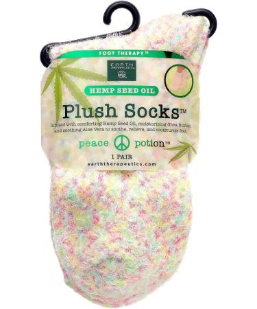 Earth Therapeutics Hemp Seed Oil Plush Socks - Peach Confetti | 1 Pair - Buy Online on GoSupps.com