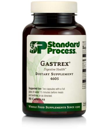 Standard Process Gastrex - Whole Food Digestion and Digestive Health with Oat Straw, Choline Bitartrate, Calcium Lactate, Anise Seeds, Spanish Moss, Ascorbic Acid, Wheat Germ - 90 Capsules