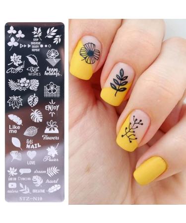 Nail Stamp Template Kit - 5 Pcs Stamping Plates for Nail Art - Flower, Leaf, Butterflies, Snowflake Designs - Manicure Supplies - Buy Online on GoSupps.com