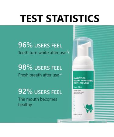 Probiotics Bright Whitening Teeth Mousse 2025 Premium Herbal Brightening Oral Repair Mousse Probiotics Teeth Mousse Teeth Whitening Foam Mouthwash Deep Stain Removal (3pcs) - Buy Online on GoSupps.com