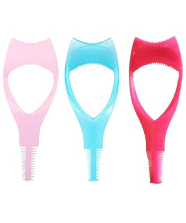 3 In1 Eyelashes Tools Mascara Shield Applicator Guard Mascara Shield Applicator Eyelash Brush Curler Guide Applicator Comb Makeup Tool False Lash Clip Eyelashes Applicator Tool Plastic Eyelashes Comb