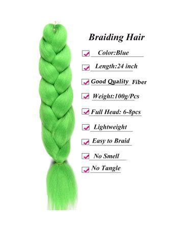 Lime Color Kanekalon Braiding Hair Crochet Synthetic Jumbo Braids 24 Inch 3pcs/Lot - Twist, Box Braids, 3 Pack - Buy Online on GoSupps.com