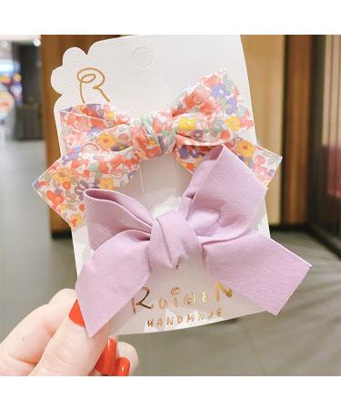 MYhose Children's Hair Clips - 2 Pack Retro Flower Bow Clips for Baby Girls - Yellow Alligator Hairpins - Buy Online on GoSupps.com