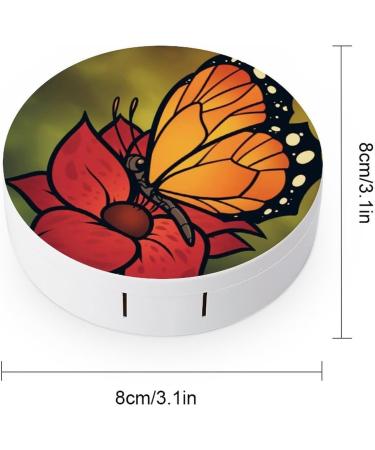 Monarch Butterfly Contact Lens Case - Portable Travel Box with Mirror | Perfect for International Shipping - Buy Online on GoSupps.com