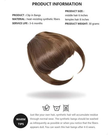 Bangs Hair Clip Bangs Hair Extensions for Women Natural Synthetic Hair Neat Flat Bangs Clip on Fringe Bangs Fashion One Clip-in Hair Extension Hairpieces (Color : #1B Size : 8inches) 8inches #1B - Buy Online on GoSupps.com