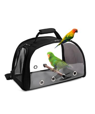 YUDODO Bird Carrier Cage Pet Parrot Travel Carrier Lightweight Breathable with Standing Perch Tray Bottom for Parakeet Small Animall