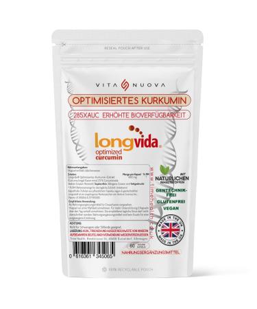 New: Longvida Optimized turmeric extract from turmeric - clinically proven - 285xauc increased bioavailability - vegan (60 capsules)
