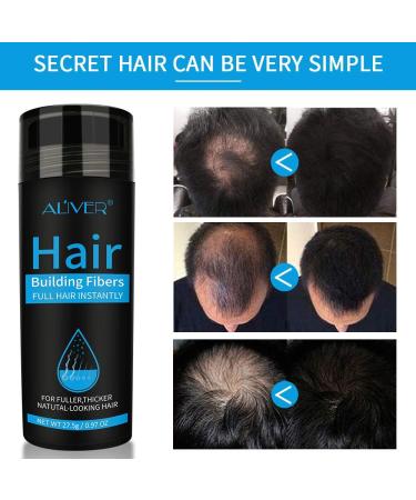 Black Hair Building Fibers - Instantly Conceal Thinning Hair, Get Thicker & Fuller Hair in 15 Seconds - Men and Women - Buy Online on GoSupps.com