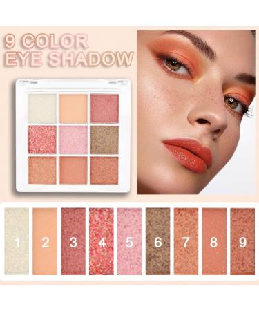 AMY'S DIARY 9 Colors Pink Glitter Eye Shadow Palette - Eye Makeup Cosmetics for Daily Sparkling Looks - O08 - Buy Online on GoSupps.com