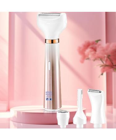 Eurobuy 4-in-1 Women's Razor Set - Portable Rechargeable Waterproof Perfect for Eyebrows Face Arms & Legs - Color Gradient Red Gold - Buy Online on GoSupps.com