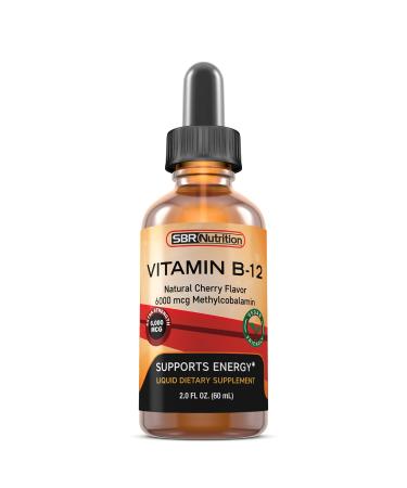 MAX Absorption Vitamin B12 Sublingual Liquid Drops 6000mcg Methylcobalamin Per Serving 60 Servings Non-GMO Vegan Friendly
