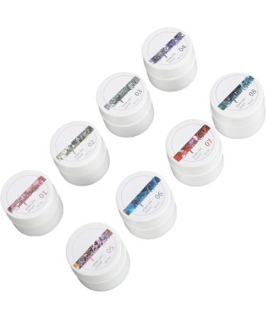 Glitter Nail Polish 8 Shiny Metallic Colors Professional Nail Gel for Salon - Buy Online on GoSupps.com