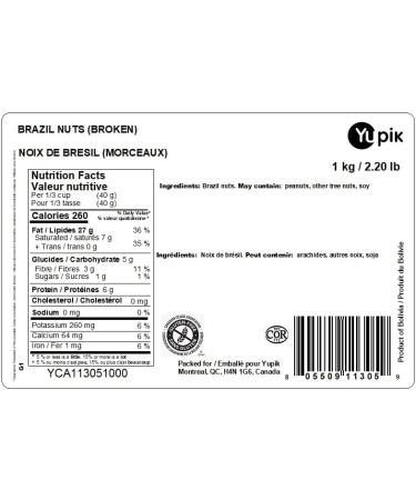Yupik Brazil Nuts Broken Pieces 1 kg 6 Count Gluten-Free Vegan Unsalted Unroasted Oil-free High in Selenium Chopped Nuts Crunchy Snacks Nut Topping & Inclusion Ideal for Baking & Cooking Nuts Broken 6 kg - Buy Online on GoSupps.com