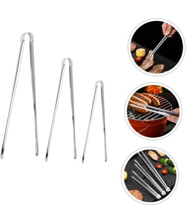 Alipis 3pcs Stainless Steel Barbecue Tongs Small Food Clips Barbecue Supplies Steak Buffet - Buy Online on GoSupps.com